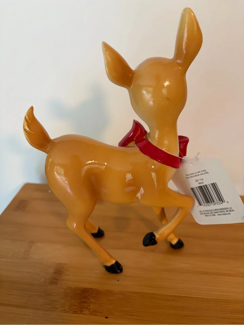 NWT Vintage-Style Deer Figurine Christmas Decor. Midcentury Modern Style 50s